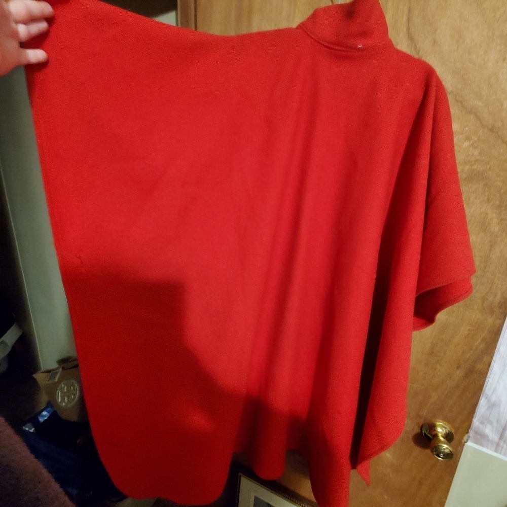 BEMIDJI WOOLEN MILLS CAPE 1970S. VINTAGE. WOOL BLEND ONE SIZE RED - Picture 7 of 8